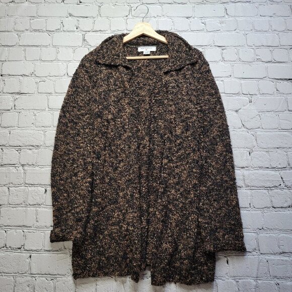 Real Clothes Wool Blend Brown Blended Color Open Cardigan Sweater Size L - Picture 1 of 11